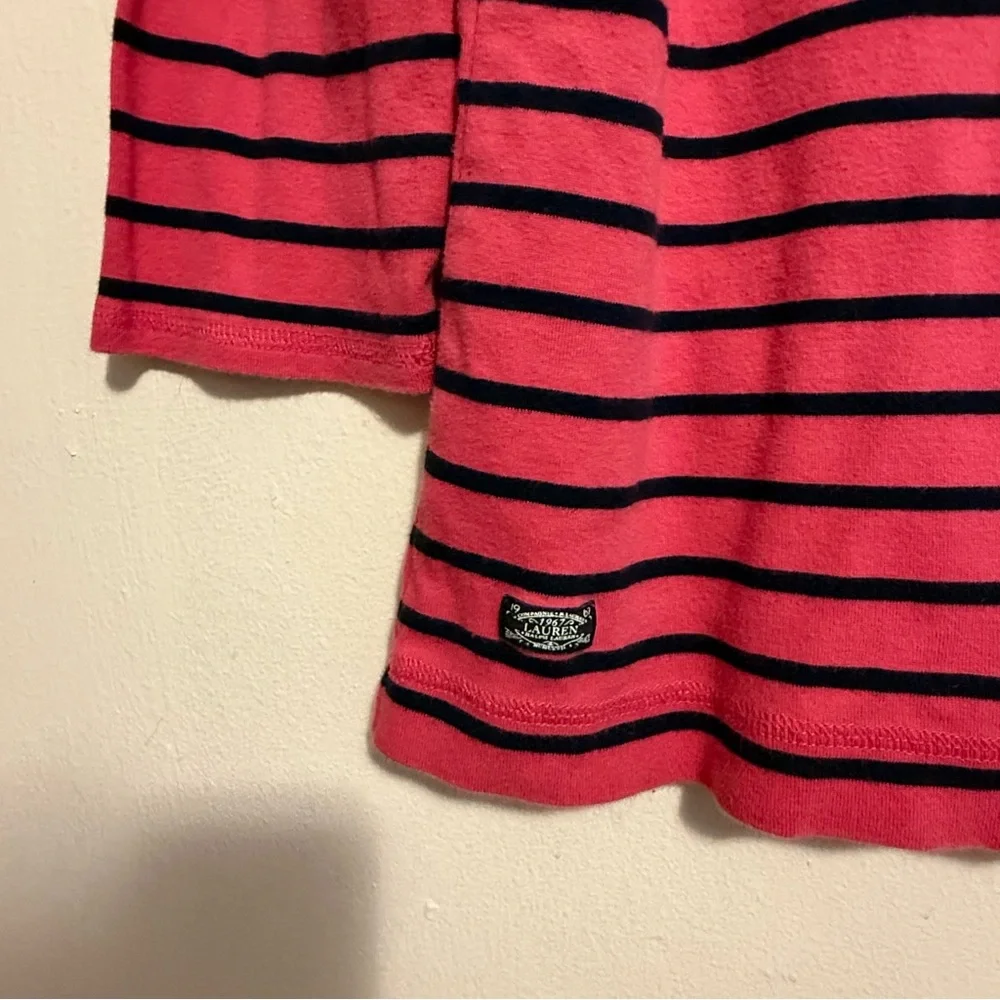 Lauren Ralph‎ Lauren Pink Striped Top Women’s Size XL Pullover LongSleeve - Picture 5 of 10